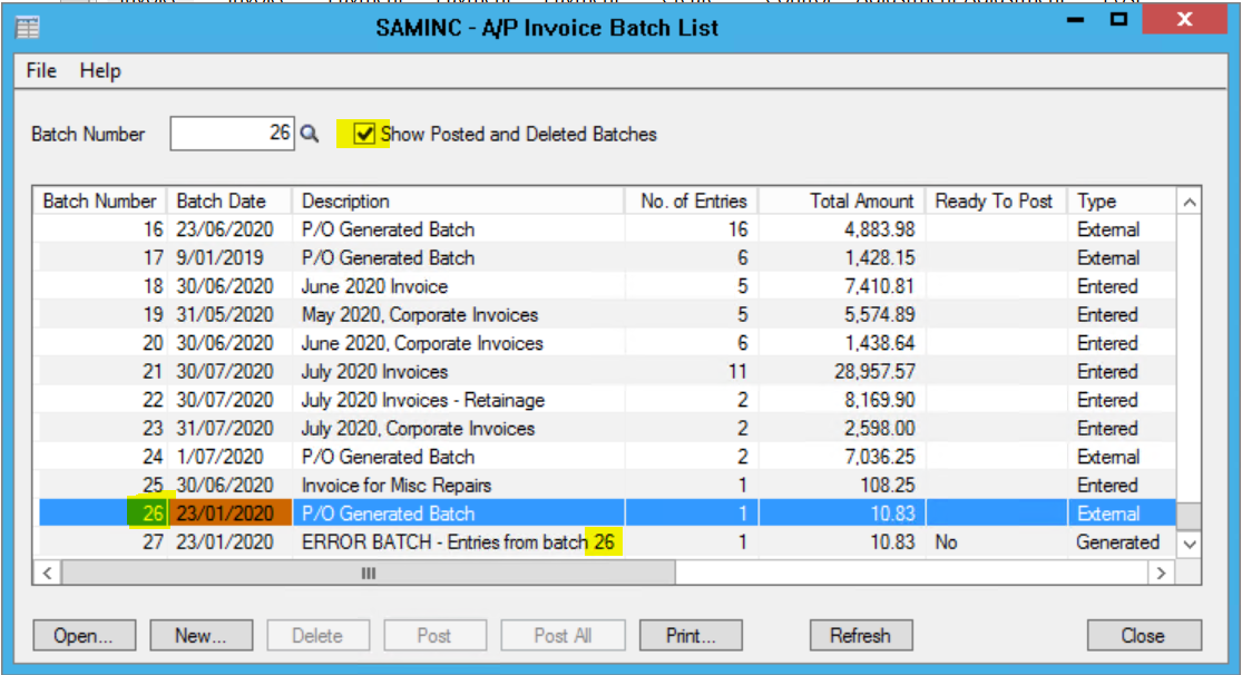 How to manage Error Batches Support
