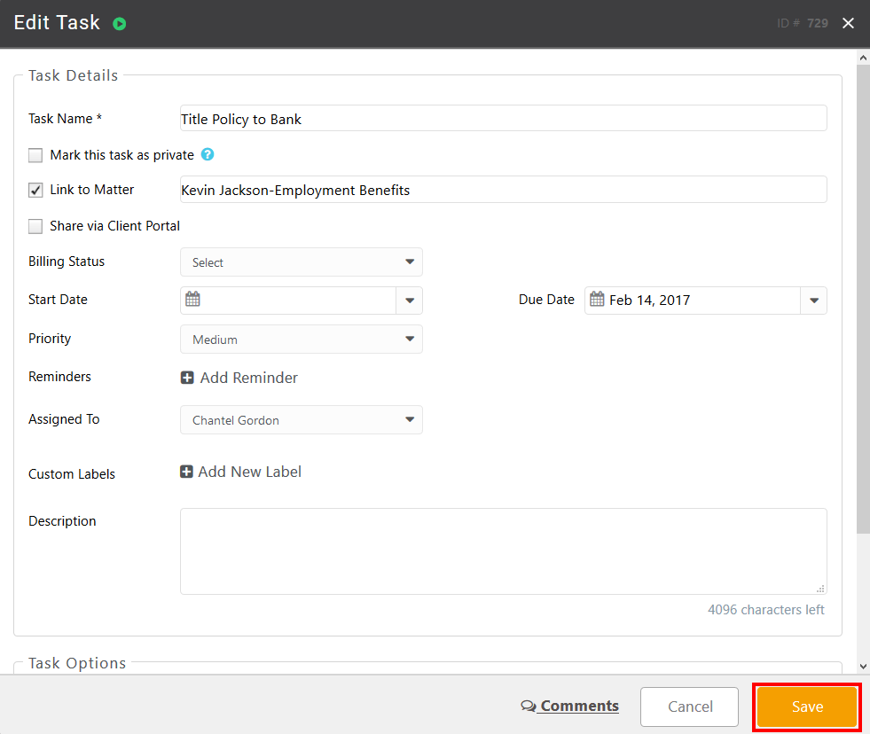 Track Pending Tasks from Calendar View CosmoLex Support