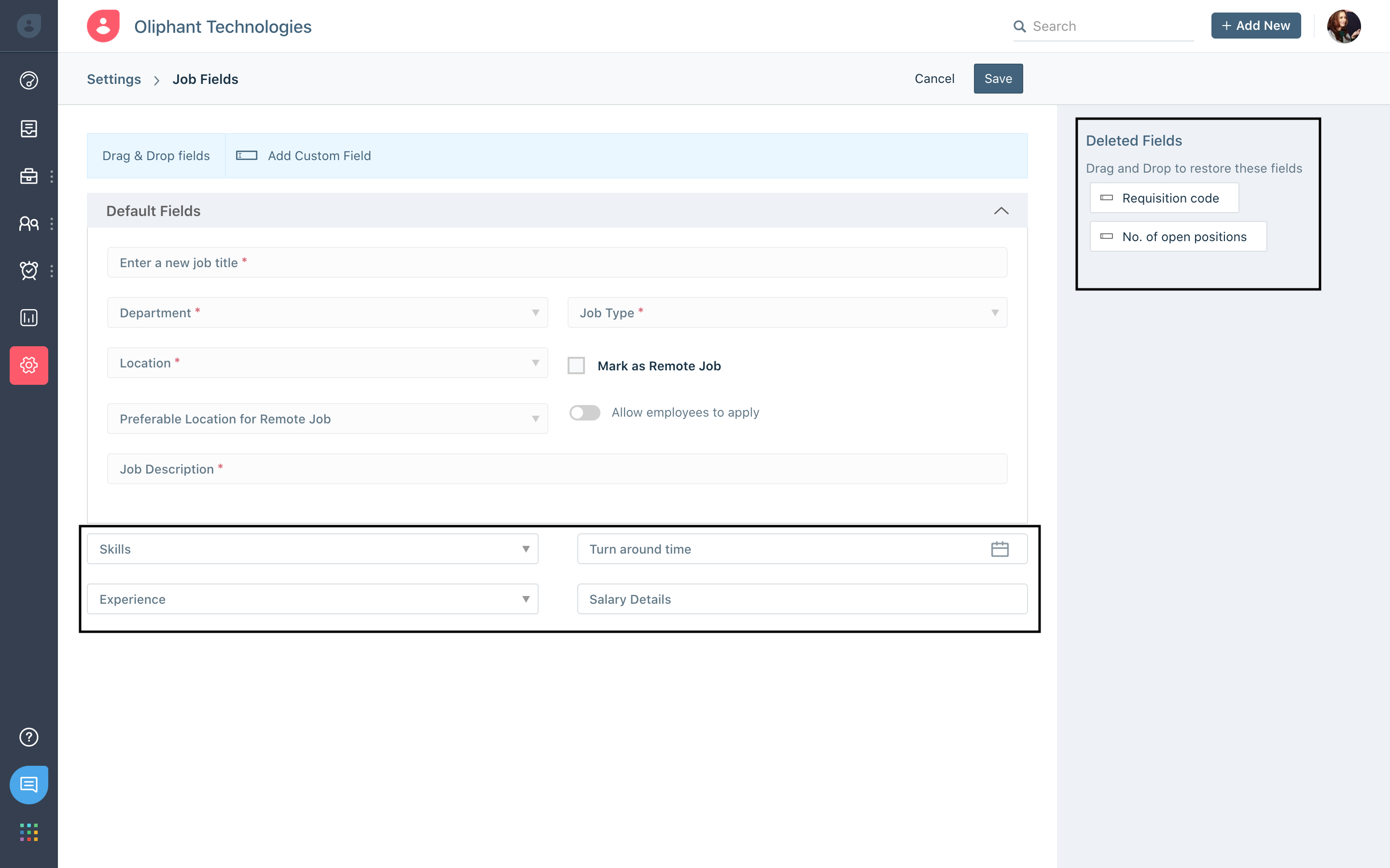 How to add/edit or delete job fields in a job posting? Freshteam support
