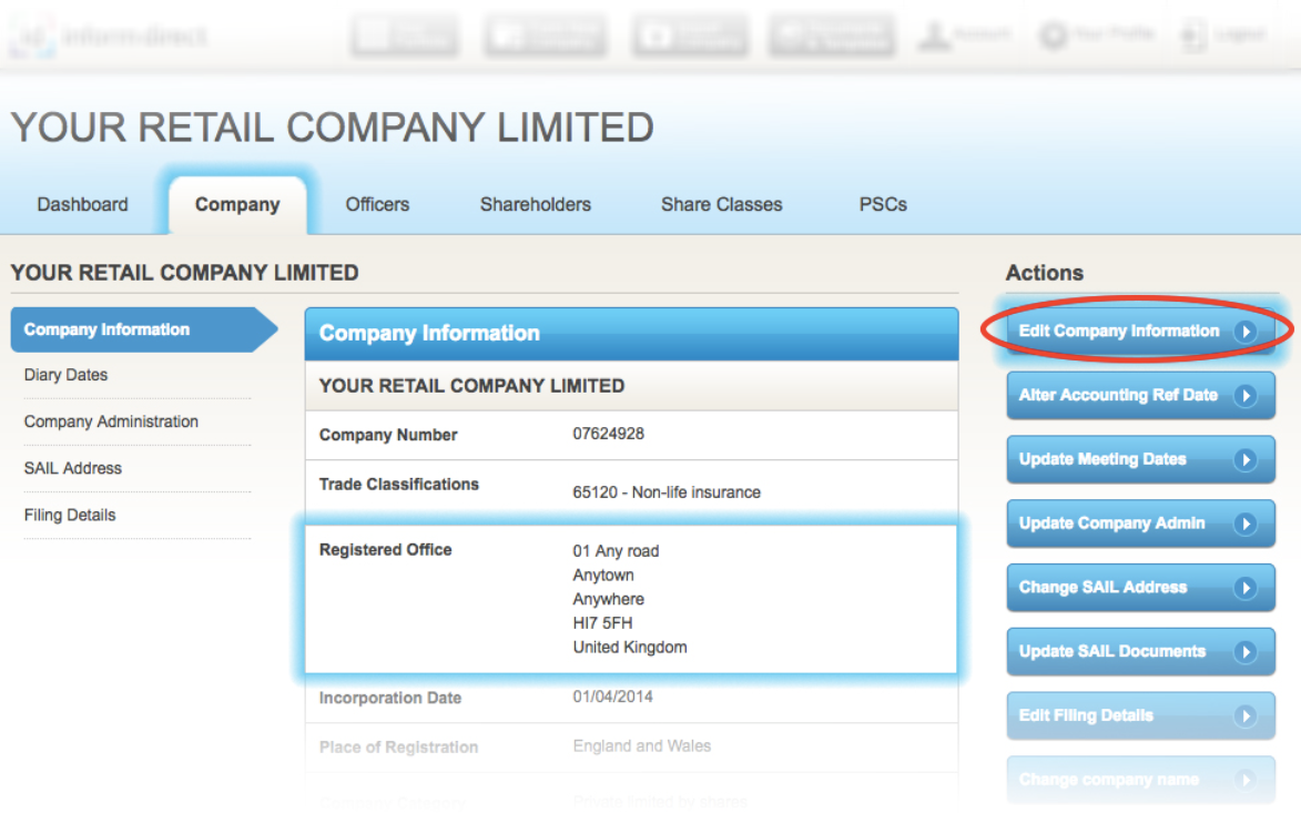 How Do I Use The Registered Office Address Care Of Feature Inform