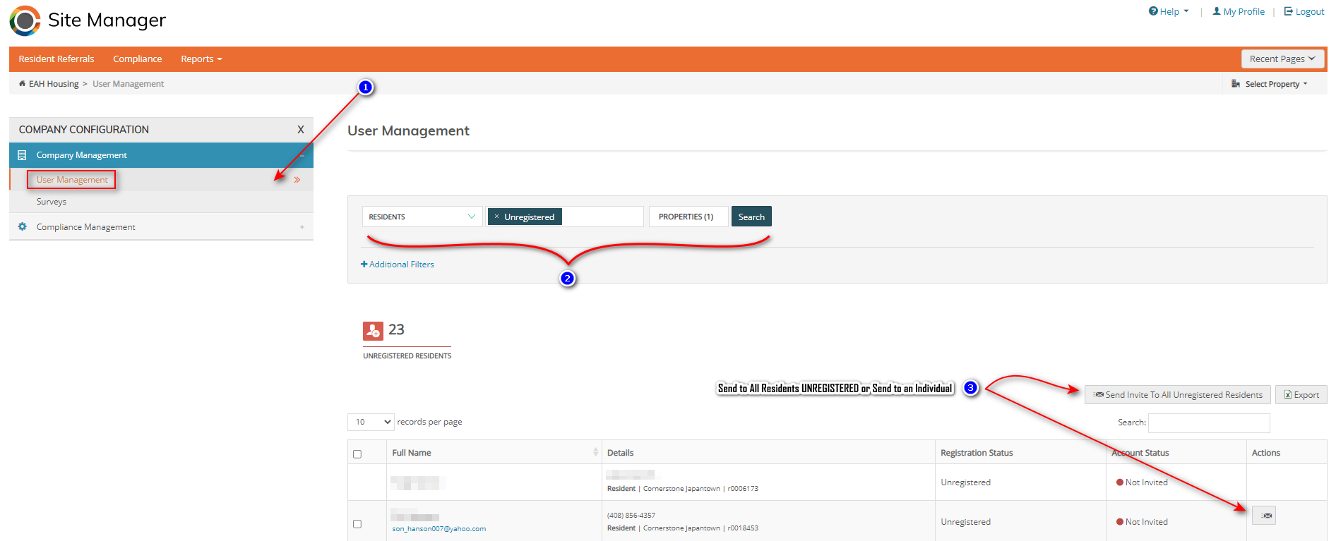 Inviting Residents to use RENTCafé Business Systems Support