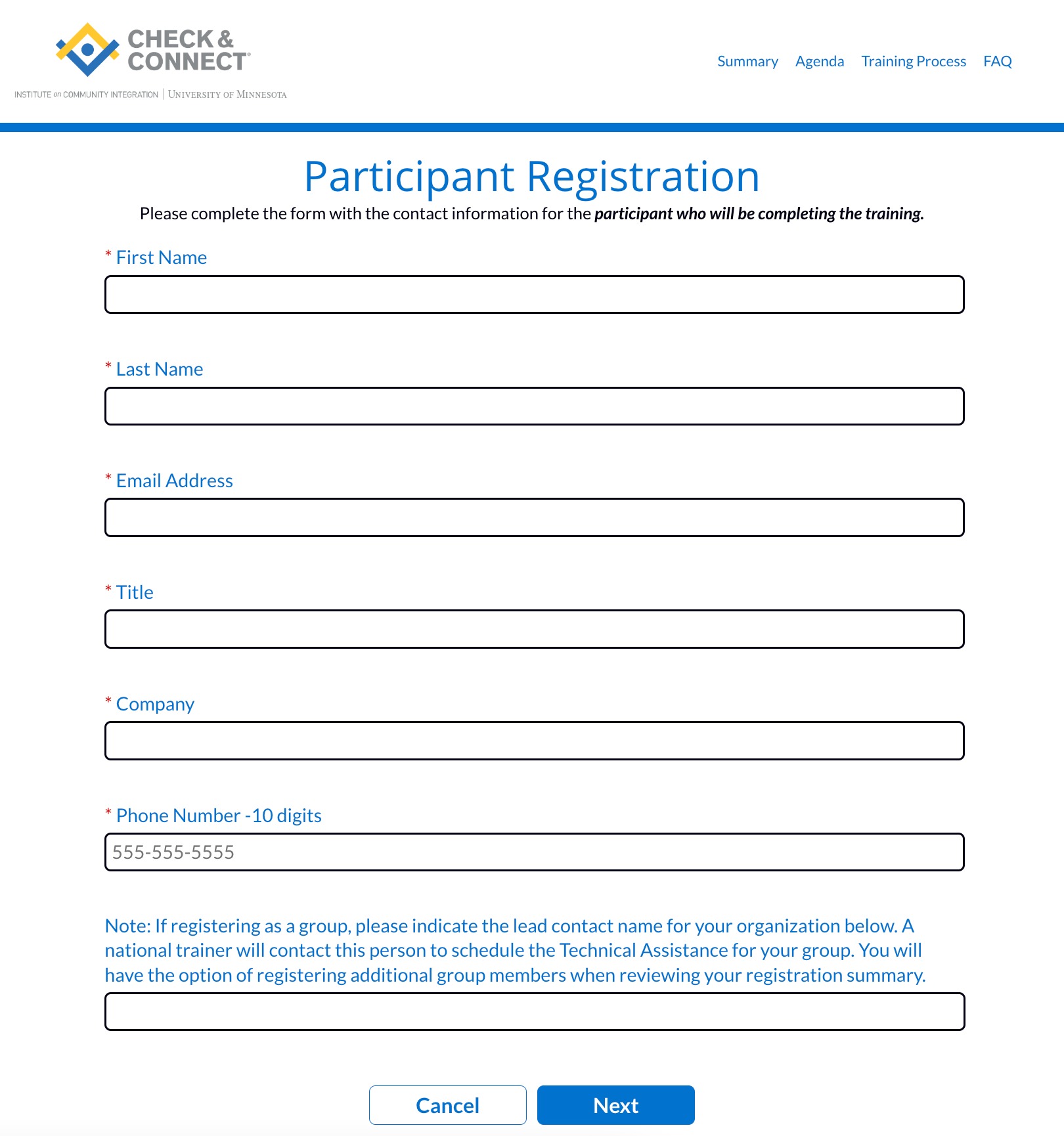 Participant Registration
