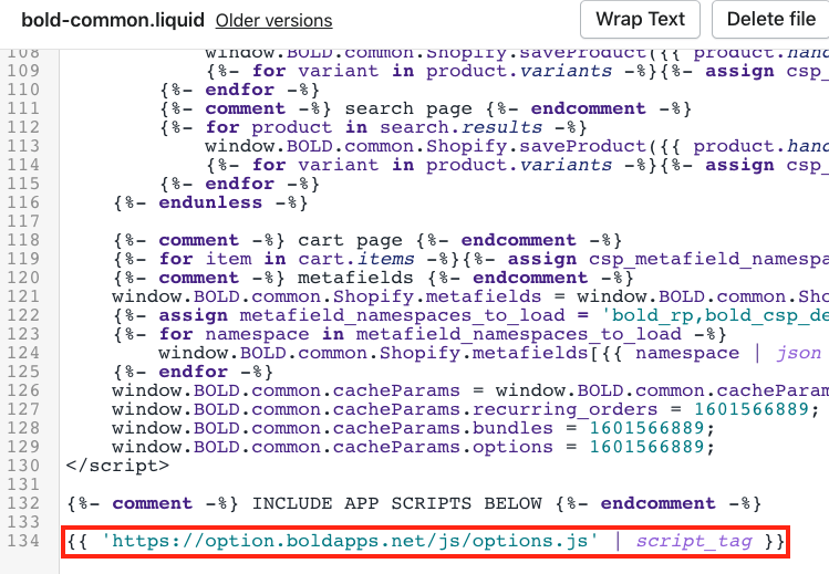 Remove the line of code