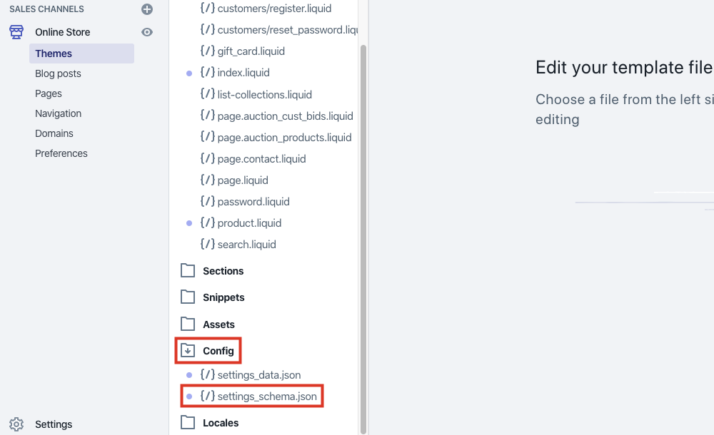 select config, then settings_schema.json