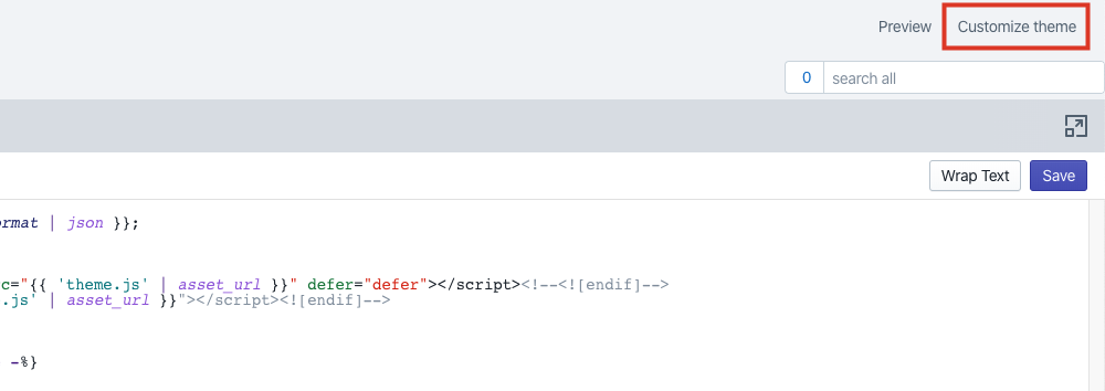 select customize theme