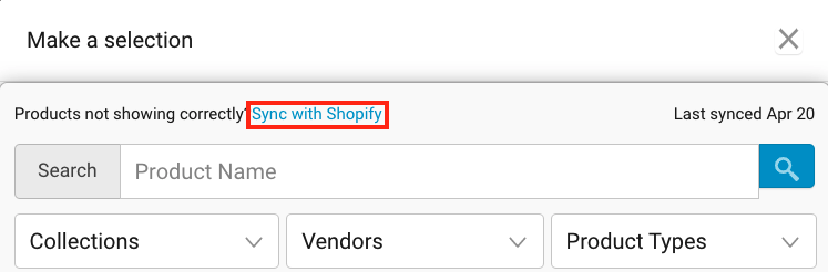 Select Sync with Shopify