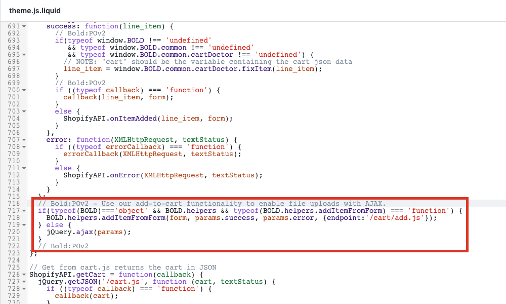 Screenshot shows code pasted in place