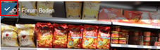 A group of bags of chips on a shelf 
AI-generated content may be incorrect.