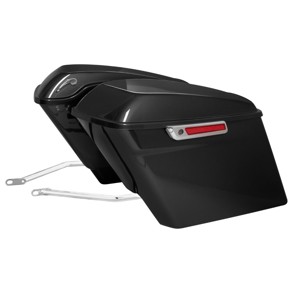 Harley softail conversion kit with stretched saddlebags and Chrome hardware from HOGWORKZ