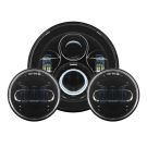 Harley® 7" LED Blackout Headlight with Auxiliary Passing Lamps from HOGWORKZ®