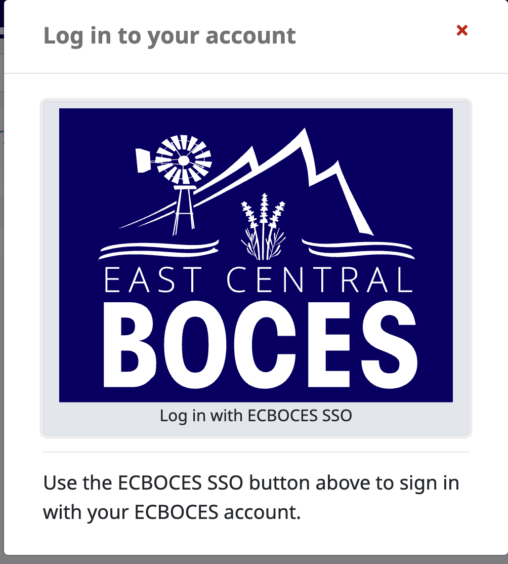 Screenshot of login screen.