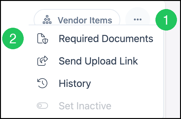 Vendor More Actions Required Documents
