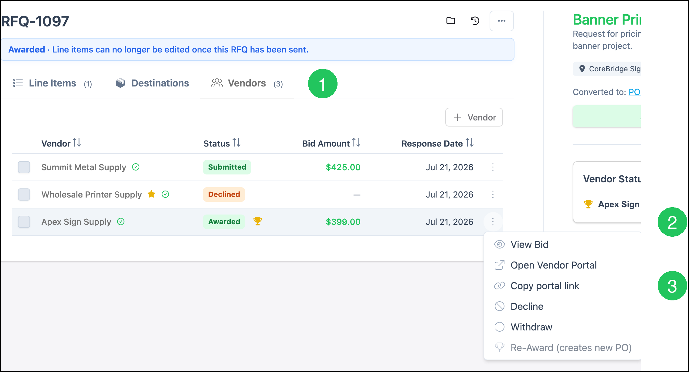 RFQ Copy portal link