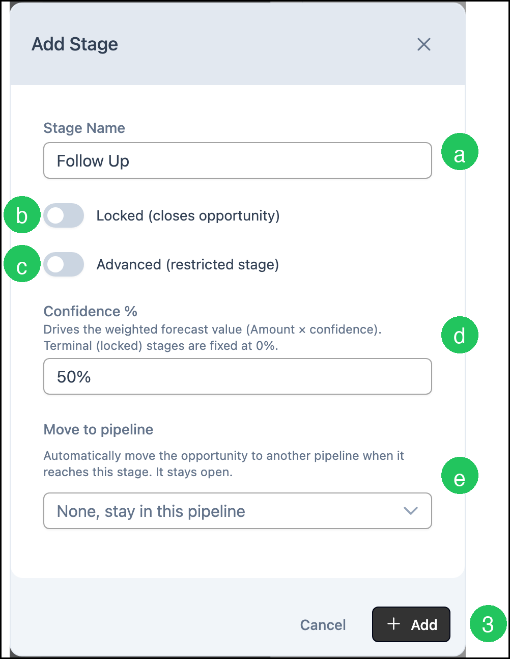 Add Stage dialog