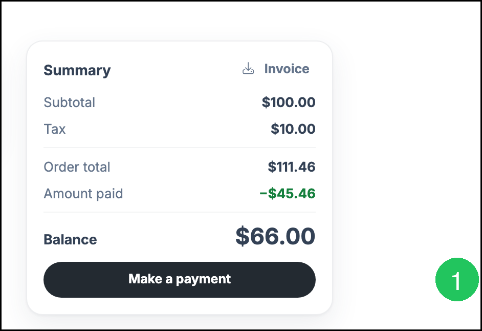 Make a payment on a Customer Portal Order