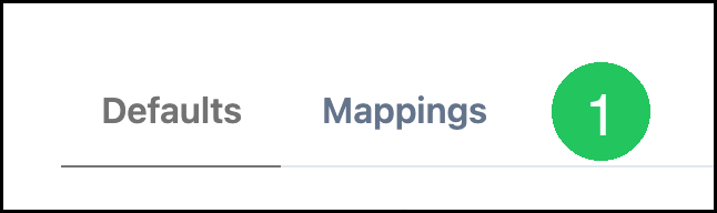 Import Options tabs with a number 1 badge on the Mappings tab