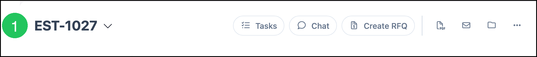 Estimate Number in the header with badge 1