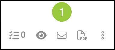 Estimate toolbar with badge 1 on the envelope icon