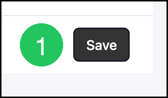Save button with badge 1