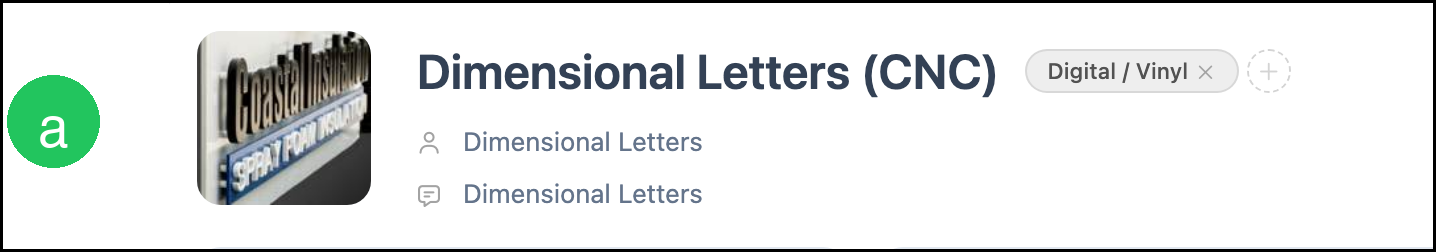 Dimensional Letters (CNC) name, category, and description