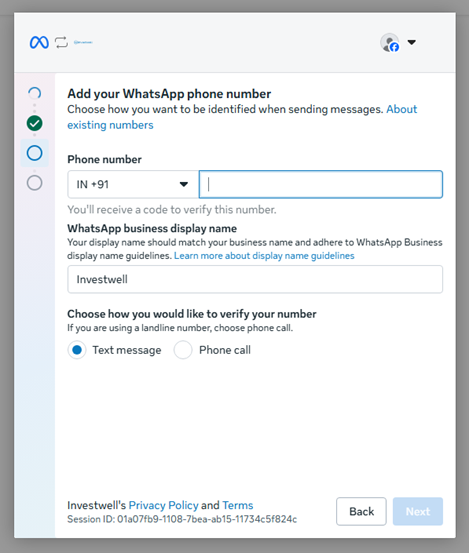 Title: Add your number, display name and verification method - Description: Add your number, display name and verification method