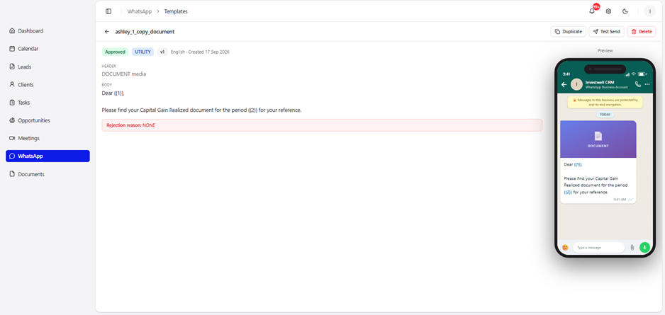 Title: Template details with phone preview - Description: Template details with phone preview