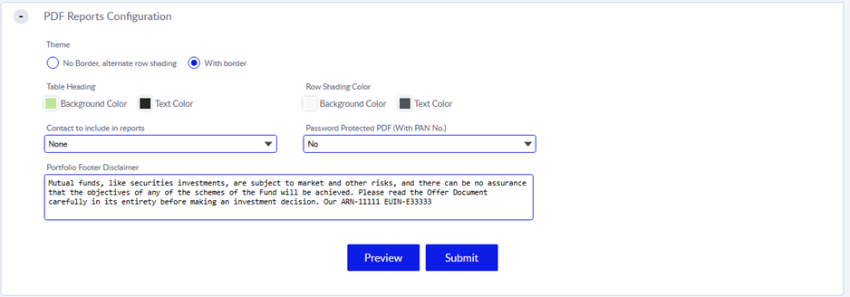 Title: PDF Reports Configuration - Description: PDF Reports Configuration