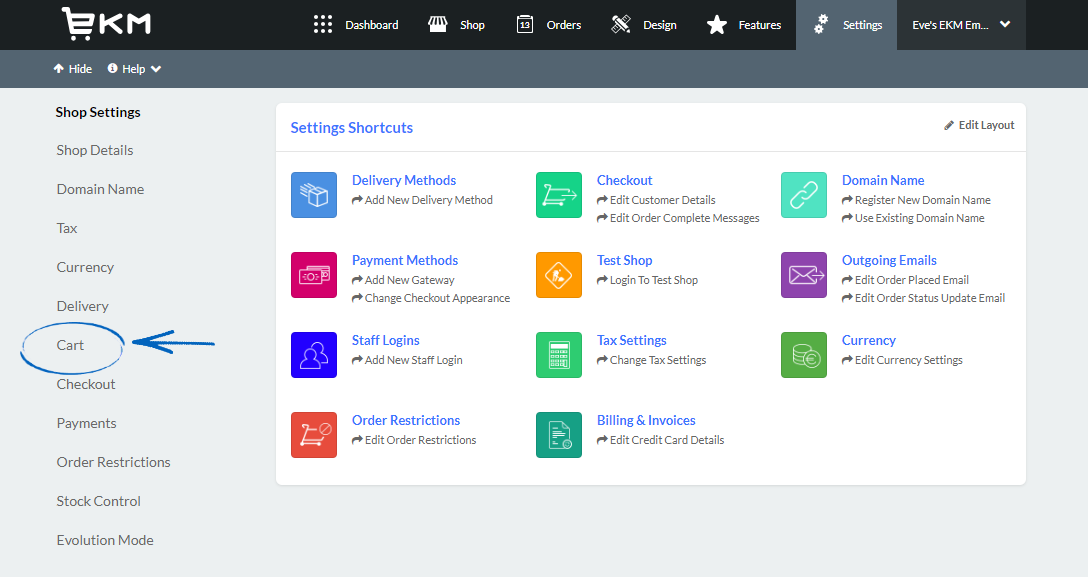 Delivery - Delivery Widgets on the Shopping Cart page : EKM