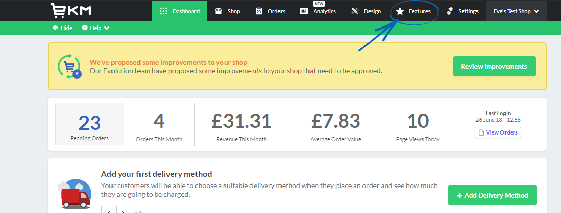 Using your Test Shop : EKM