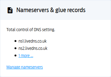 Manage Namservers