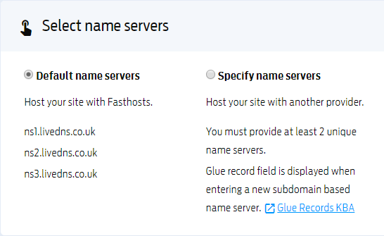 Select nameservers