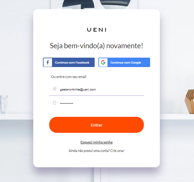 UENI Login dialogue