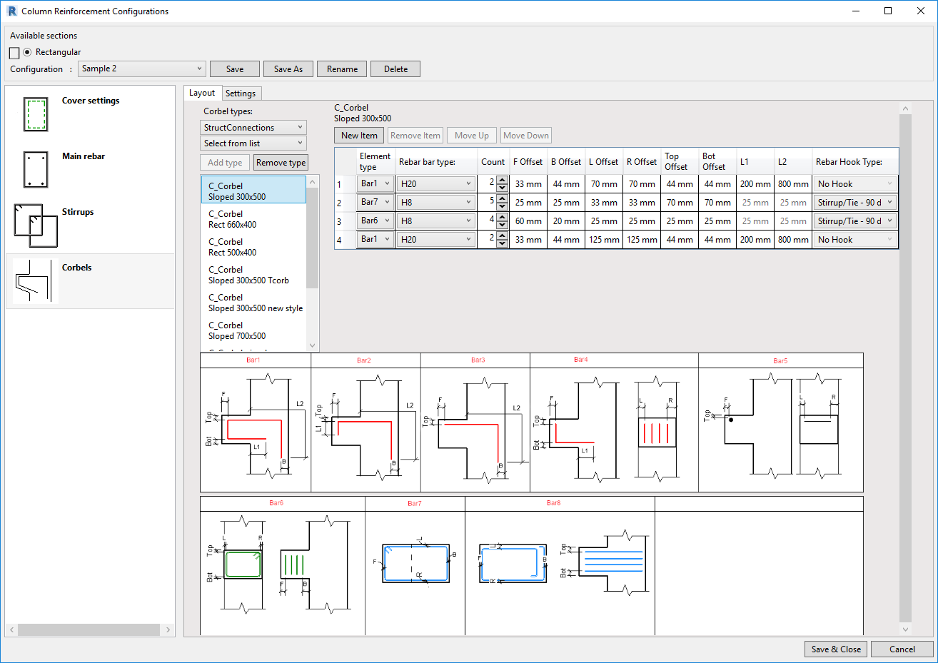 Rebar Configurations Corbel AGACAD