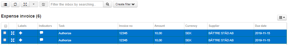 Invoice shown twice in Inbox