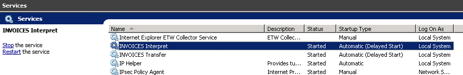 Restart Interpret service