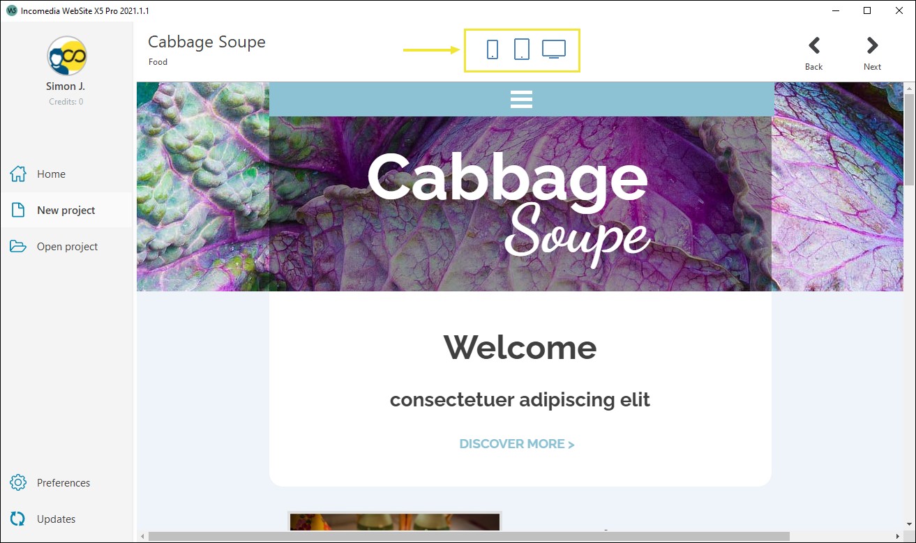 How to use a default template WebSite X5 Guide