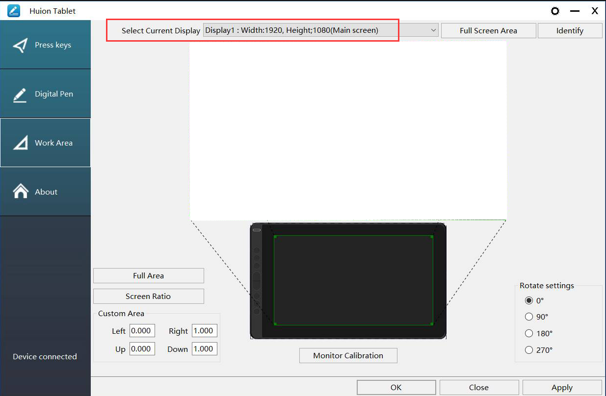 My HUION tablet is sticking to one of my screens only HUION