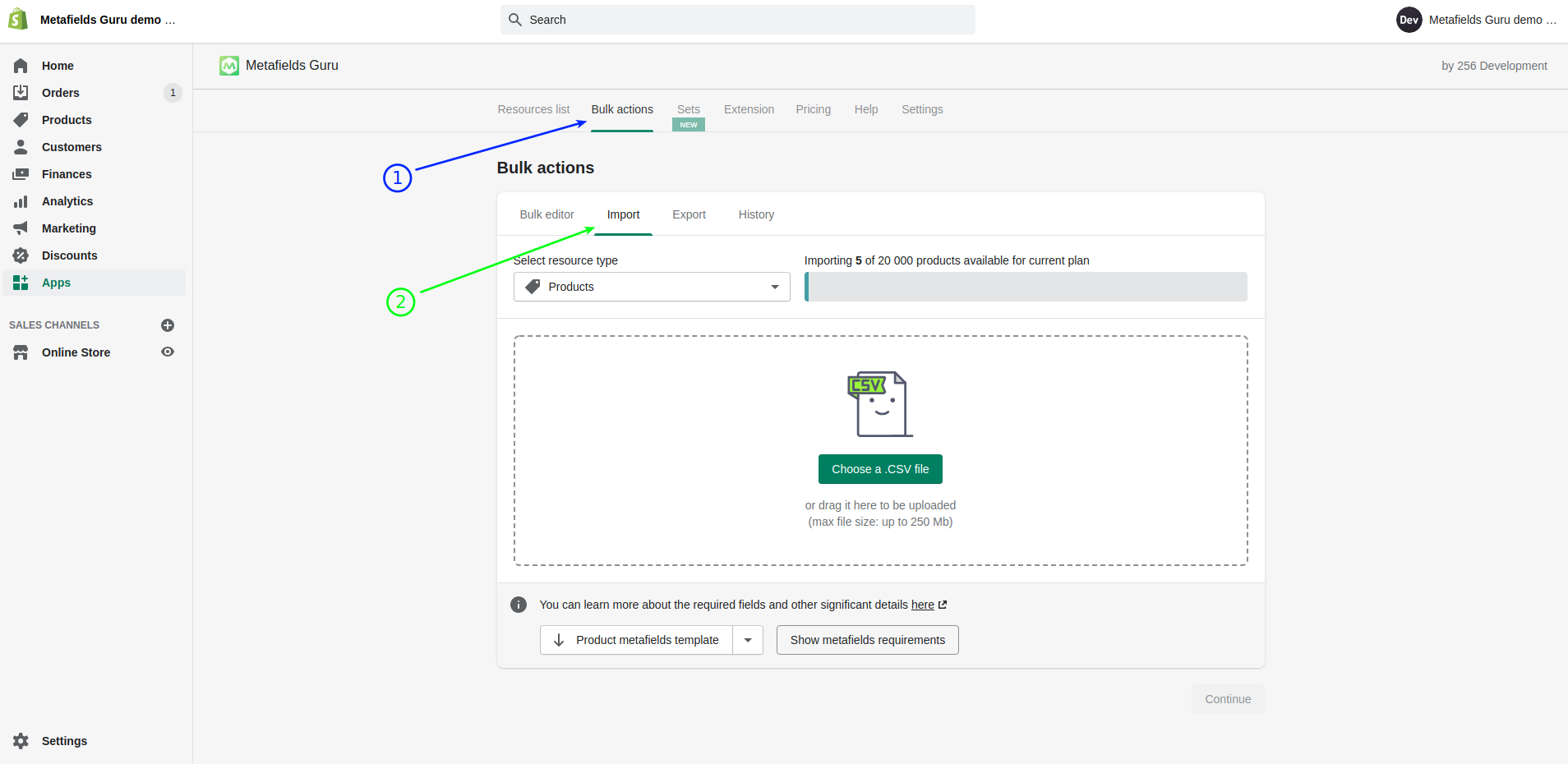 How do I import metafields from a CSV file? : 256 Development