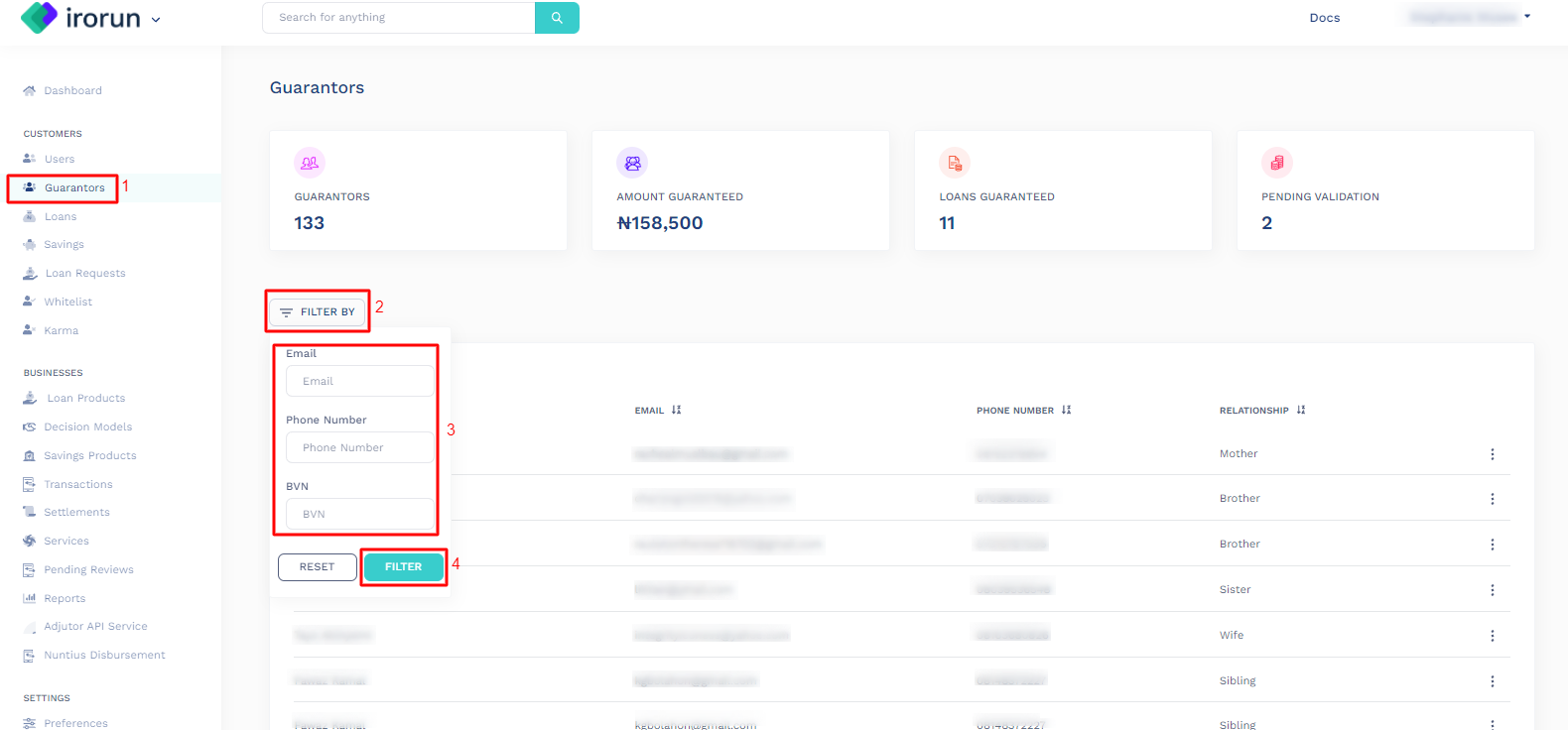 How to view/manage guarantor’s details on Lendsqr lendsqr