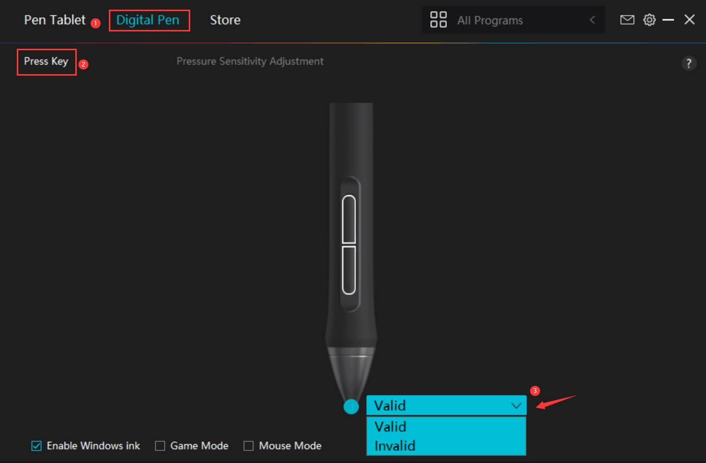 nonbattery pen, kamvas pro 13 is not working cursor detected but cant