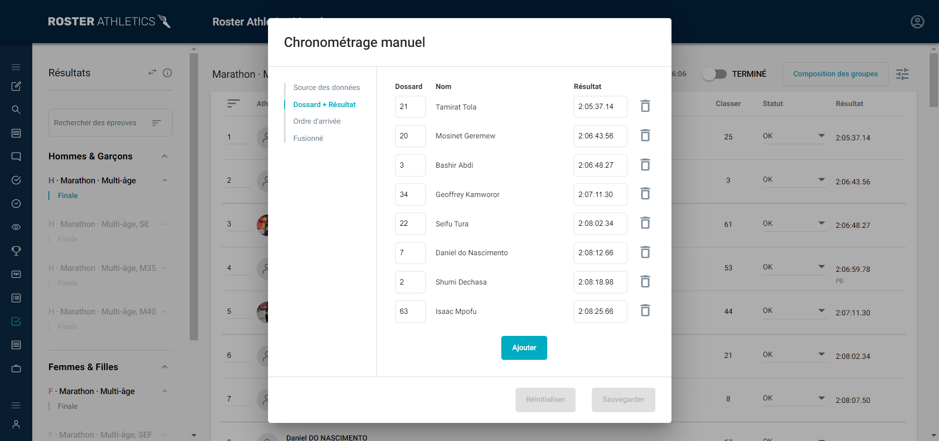 Chronométrage manuel pour le cross-country et les courses sur route ...