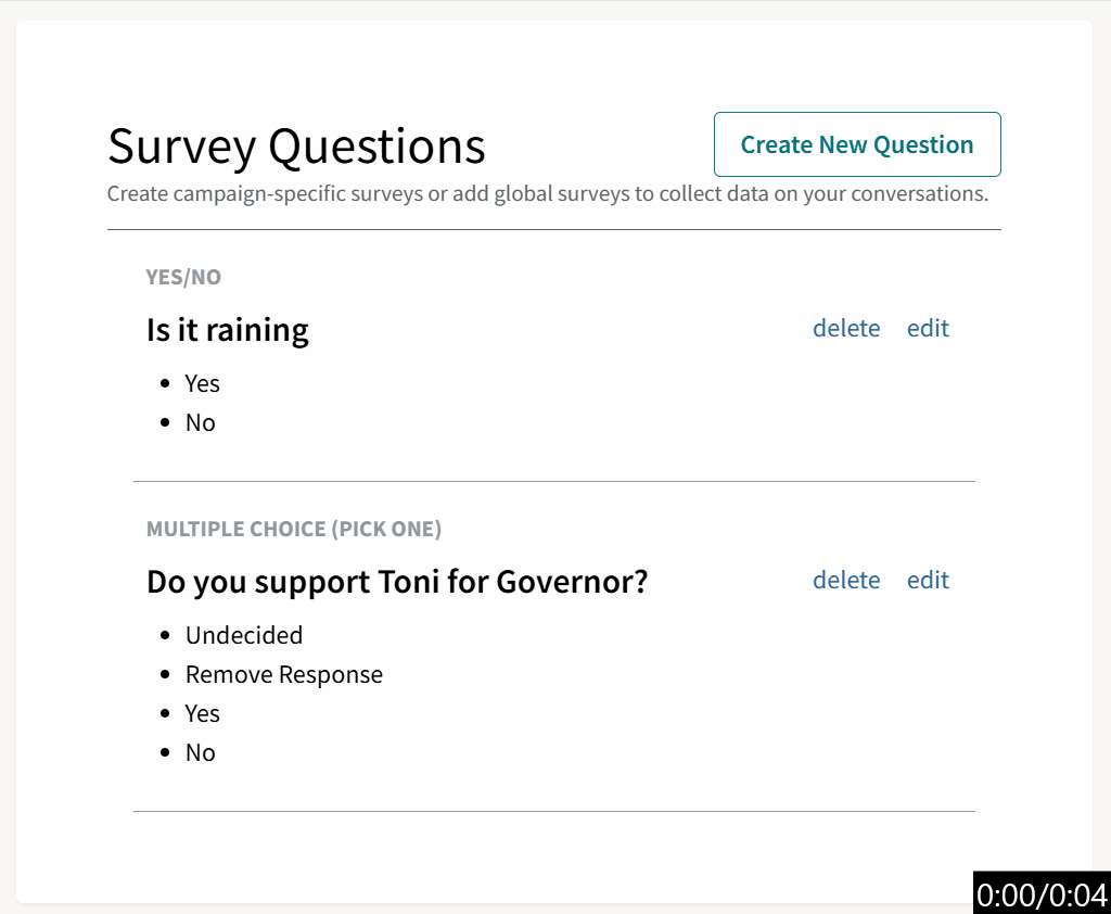 This gif demonstrates how to reorder survey questions by dragging and dropping survey questions.