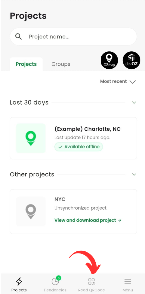 QR code projects OZmob