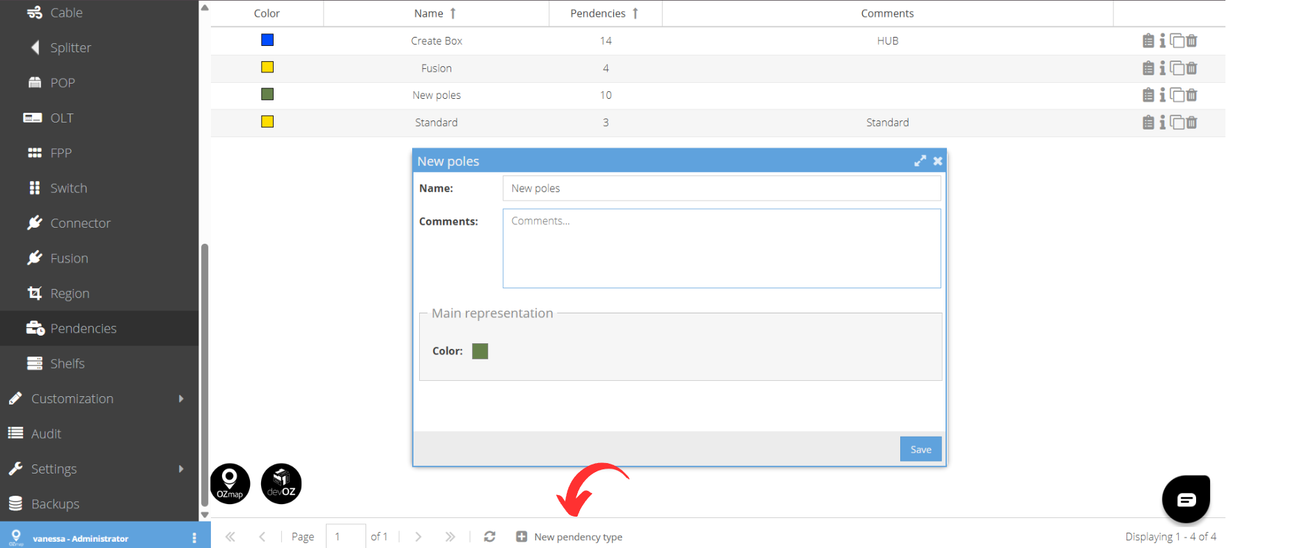 Como criar pendencia no OZmap