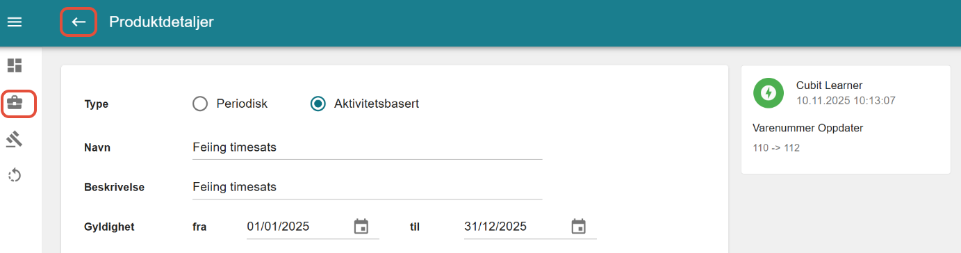Bildetekst - Cubit faktura, tilbake til oversikt