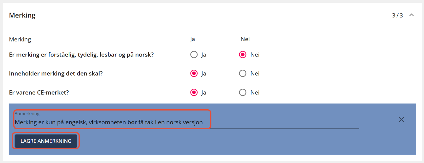 Bildetekst: Legg til anmerkningstekst og lagre