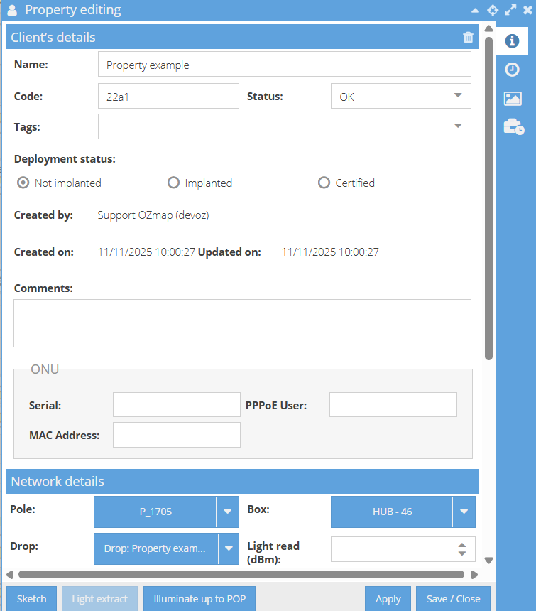 Property details in OZmap