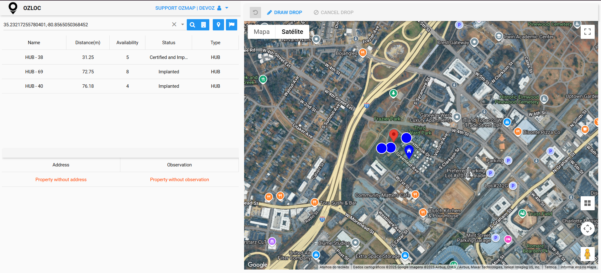 Searching for coordinates in OZLoc