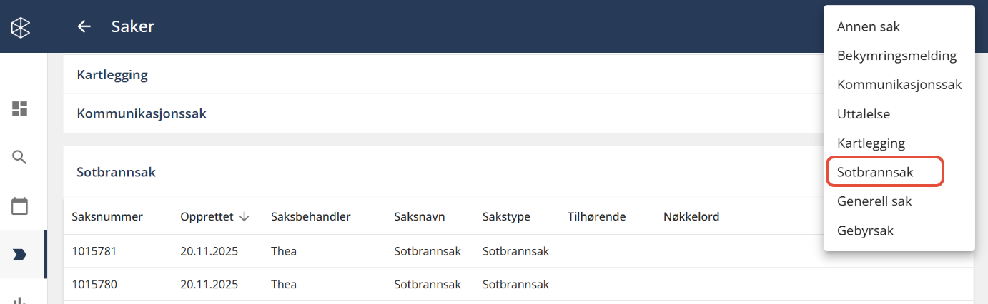 Bildetekst: Velge sotbrannsak