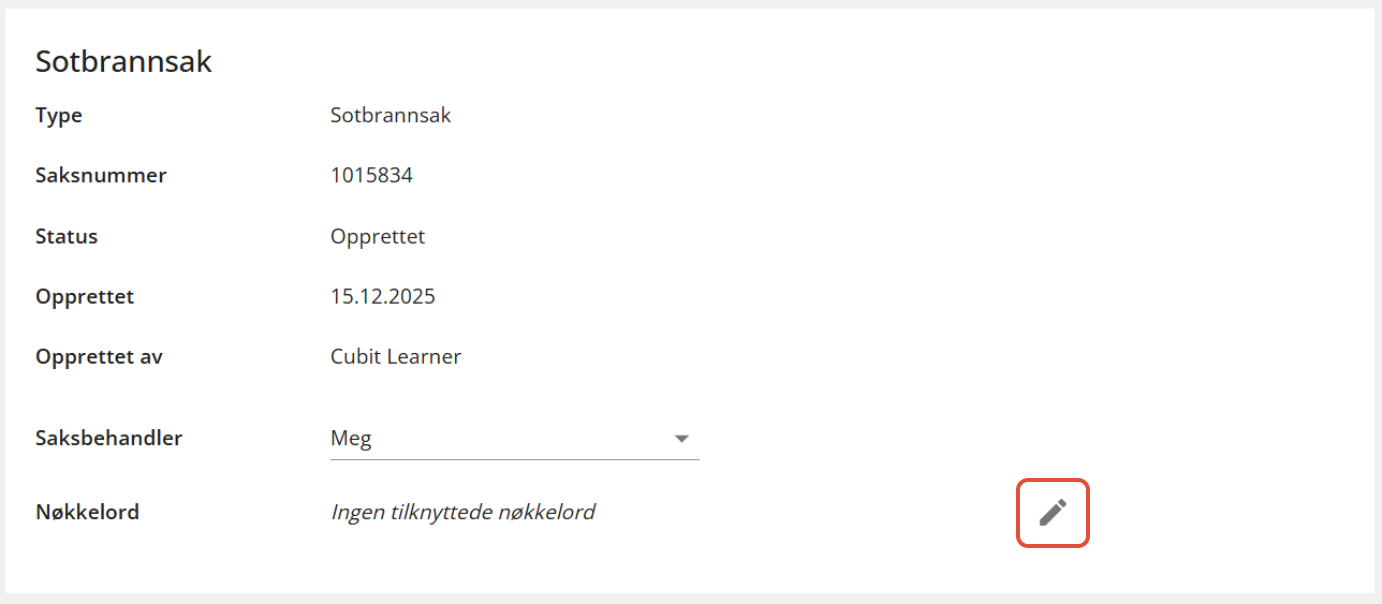 Bildetekst: Legge til/redigere nøkkelord